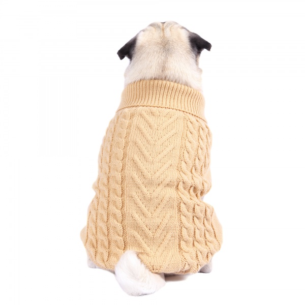 Stone Cable Knit Dog Sweater