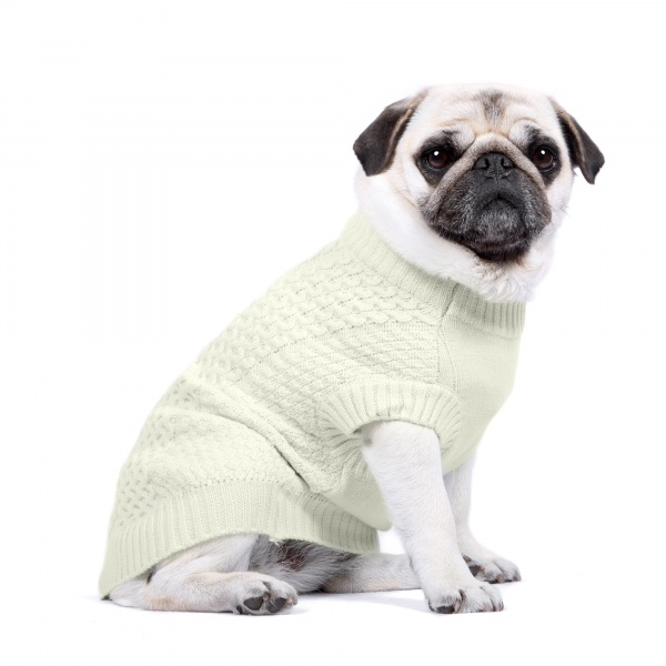 Cable Knit Dog Sweater - Fog Green