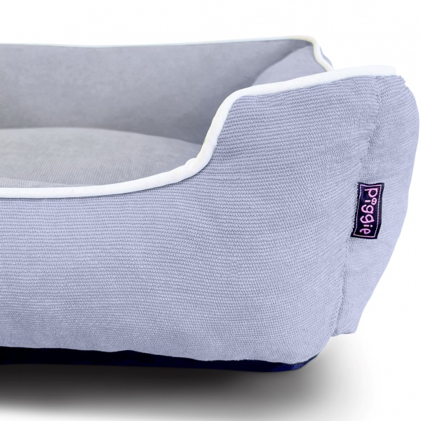 Grey Corduroy Luxury Dog Bed