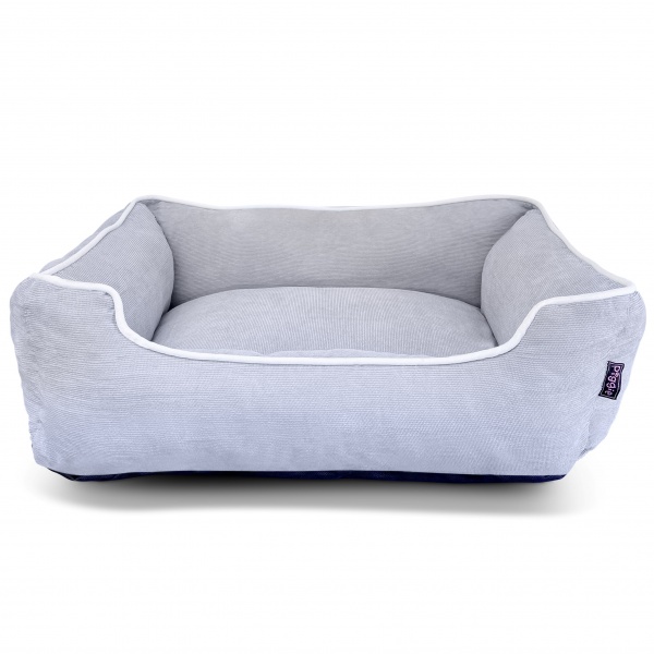 Grey Corduroy Luxury Dog Bed