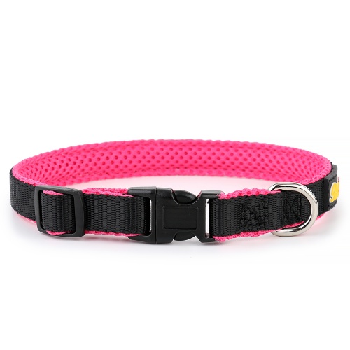 Pink Nylon Mesh Dog Collar