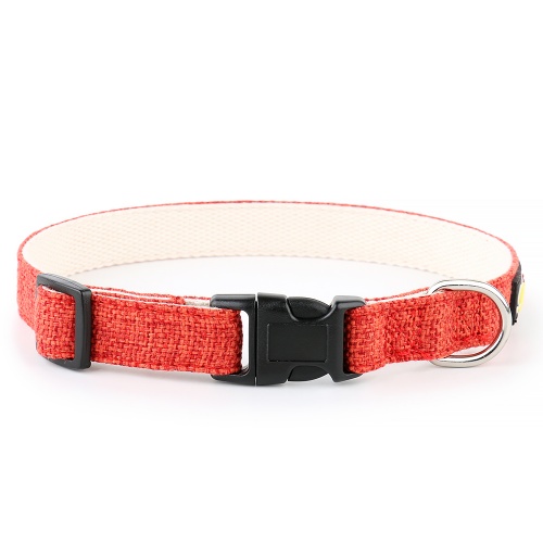 Red Eco Friendly Hemp Dog Collar