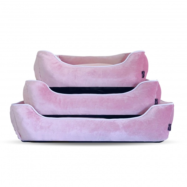 Luxe Pink Velvet Dog Bed