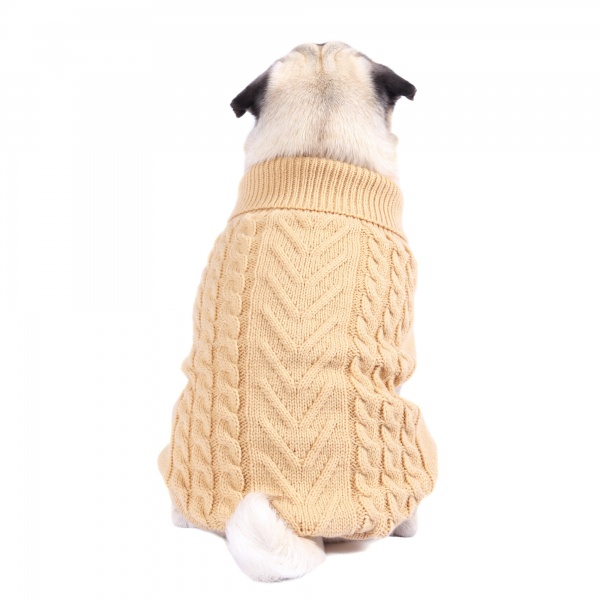 Stone Cable Knit Dog Sweater richpaw.co.uk/
