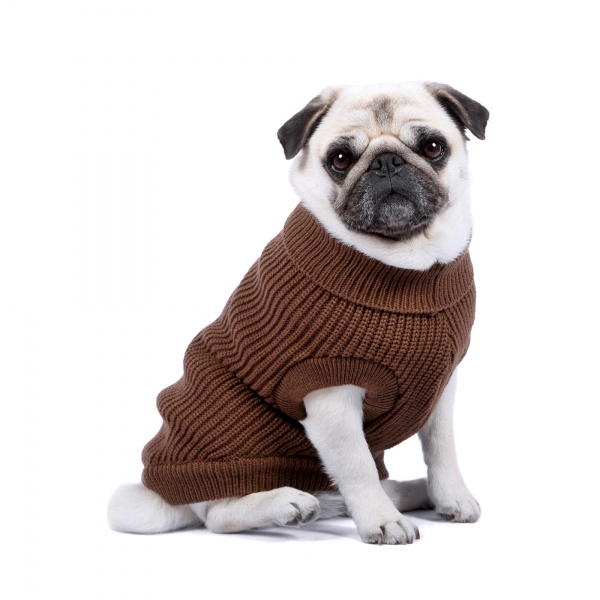Rib Knit Dog Sweater - Toffee