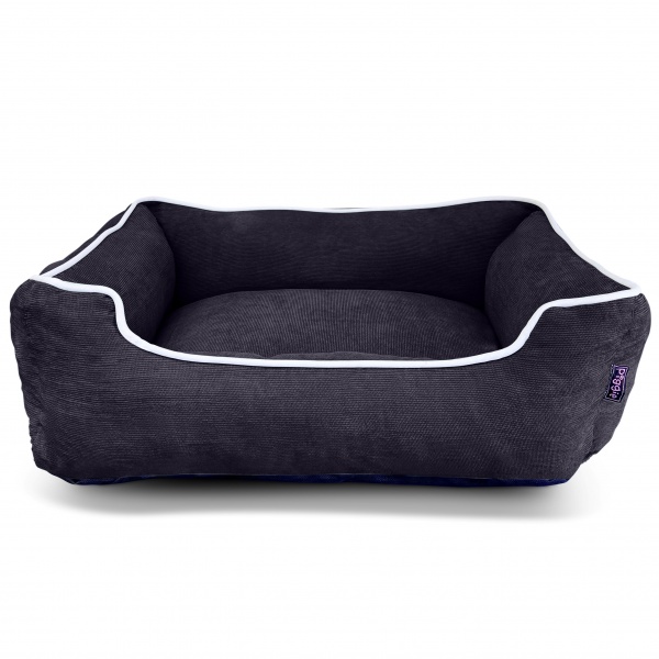 Black Corduroy Luxury Dog Bed richpaw.co.uk/