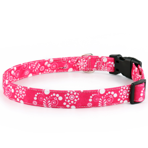 Hot Pink Canvas Dog Collar